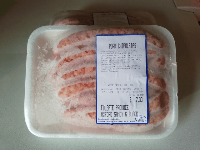 Sausages, chipolata x 12